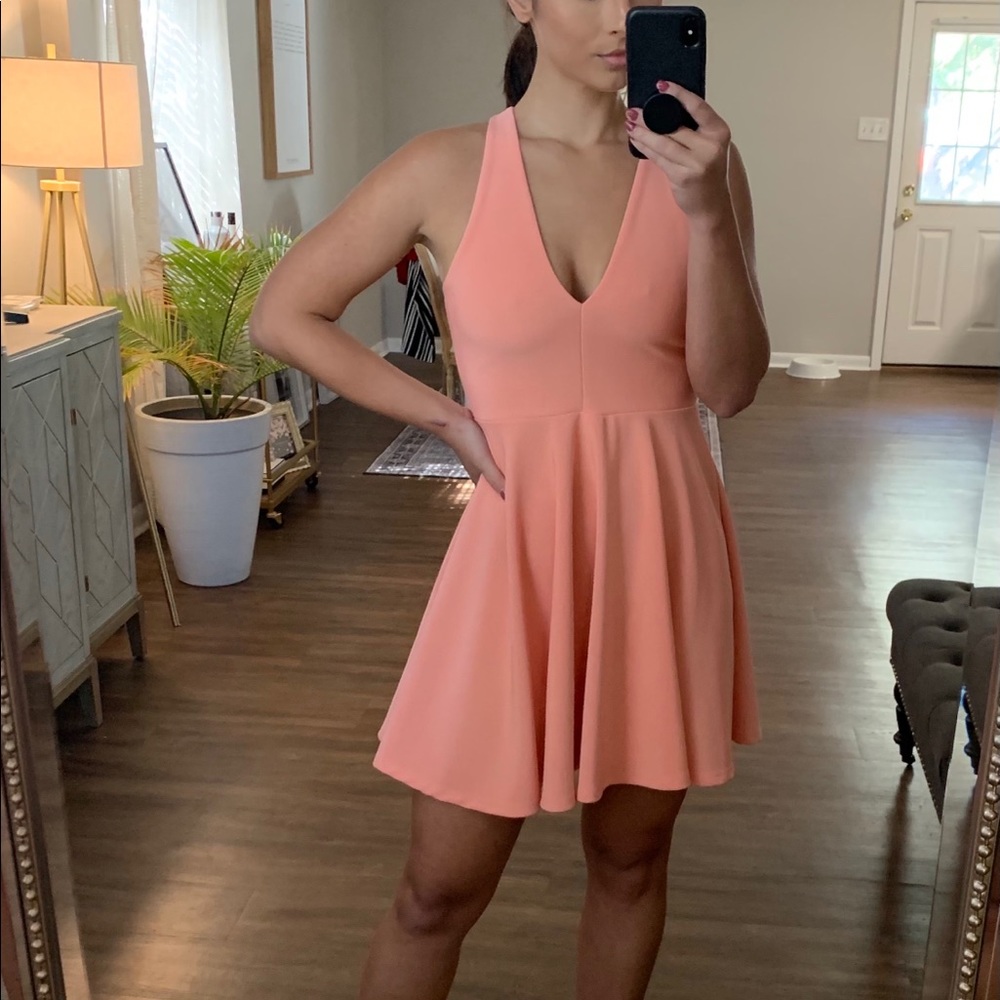 Coral Skater Dress